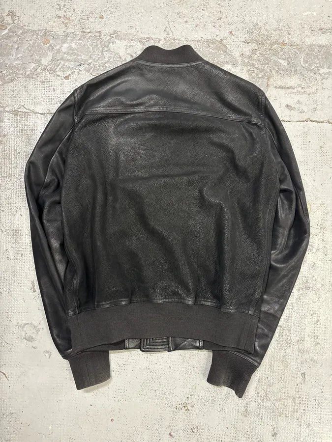 Rick Owens Black Premium Biker Leather Jacket EFZBNJE 4