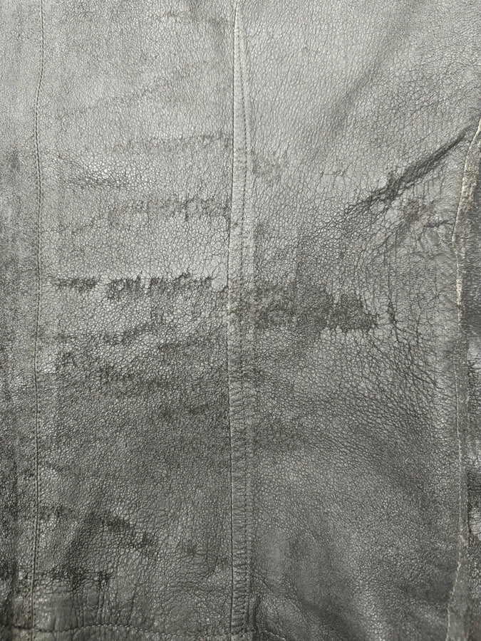 Rick Owens Grey Avant-Garde Leather Jacket ujNGZVx 7