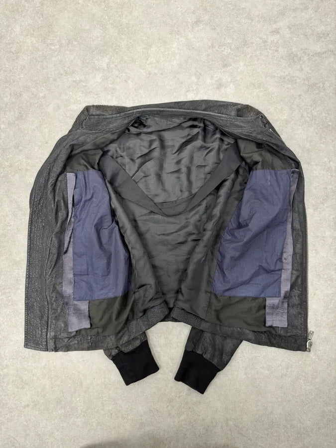 Rick Owens Grey Avant-Garde Leather Jacket ujNGZVx 10