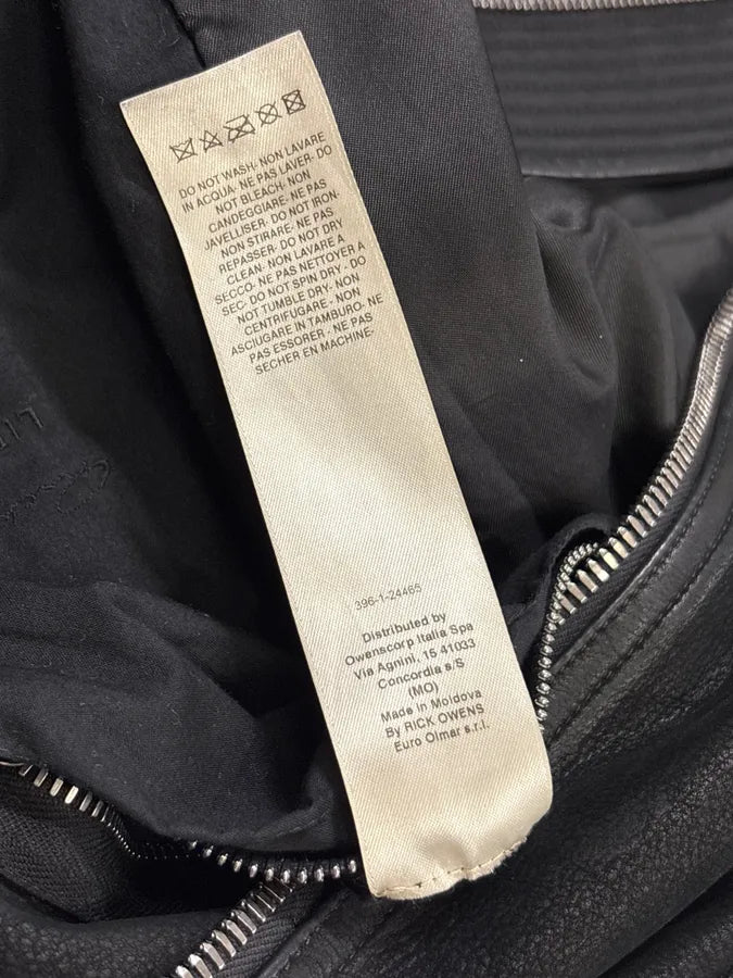 Rick Owens Black Premium Biker Leather Jacket EFZBNJE 12