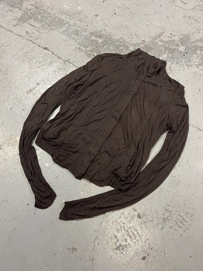 Rick Owens Lilies Brown Zip-up Sweater mlfqGxJ 3