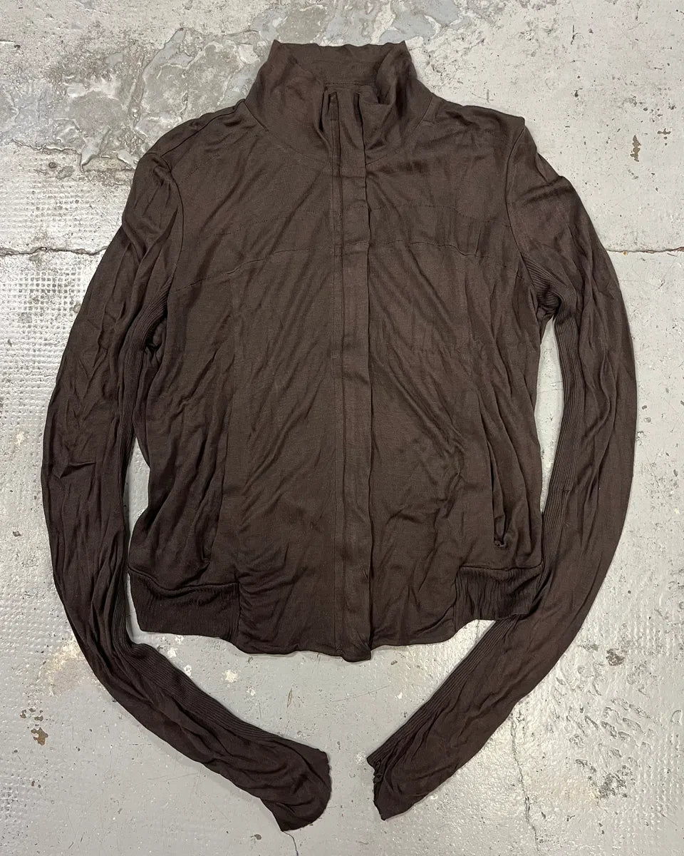 Rick Owens Lilies Brown Zip-up Sweater mlfqGxJ 1