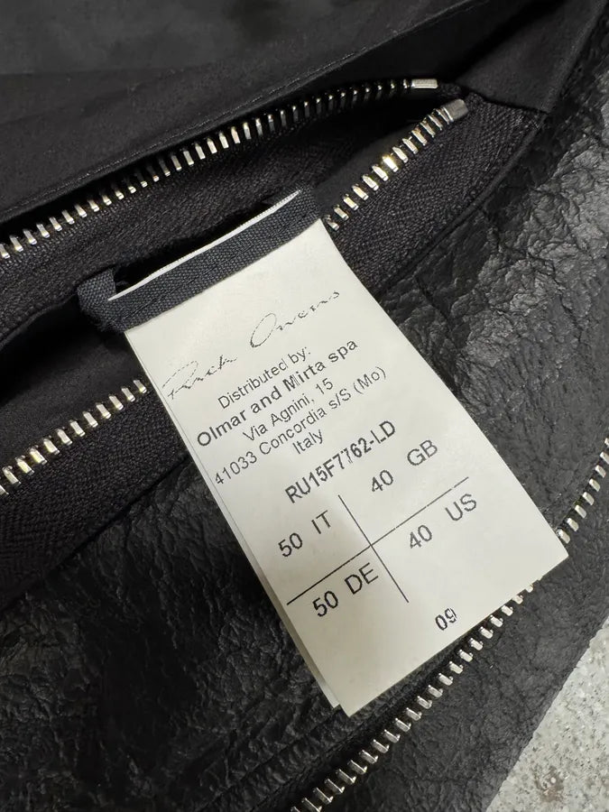 Rick Owens Mollino Asymmetrical Black Leather Jacket (M) MyRTpIX 11