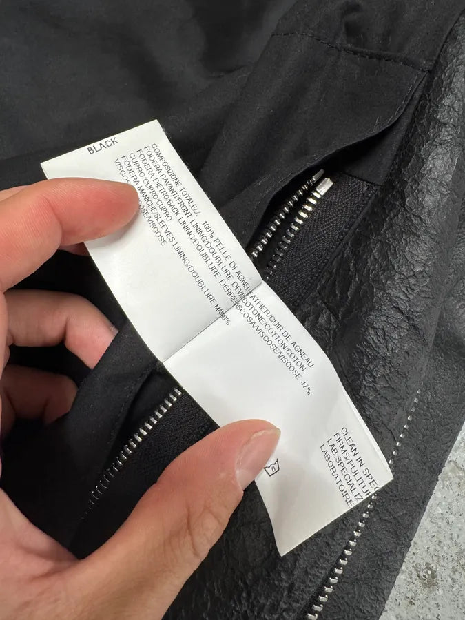 Rick Owens Mollino Asymmetrical Black Leather Jacket (M) MyRTpIX 12