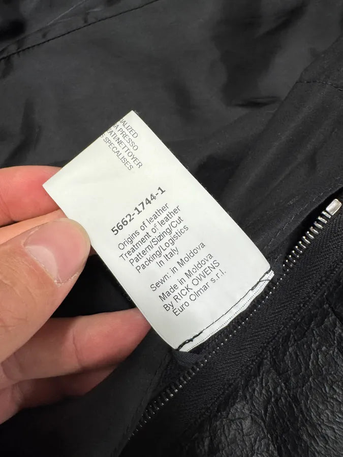 Rick Owens Mollino Asymmetrical Black Leather Jacket (M) MyRTpIX 13