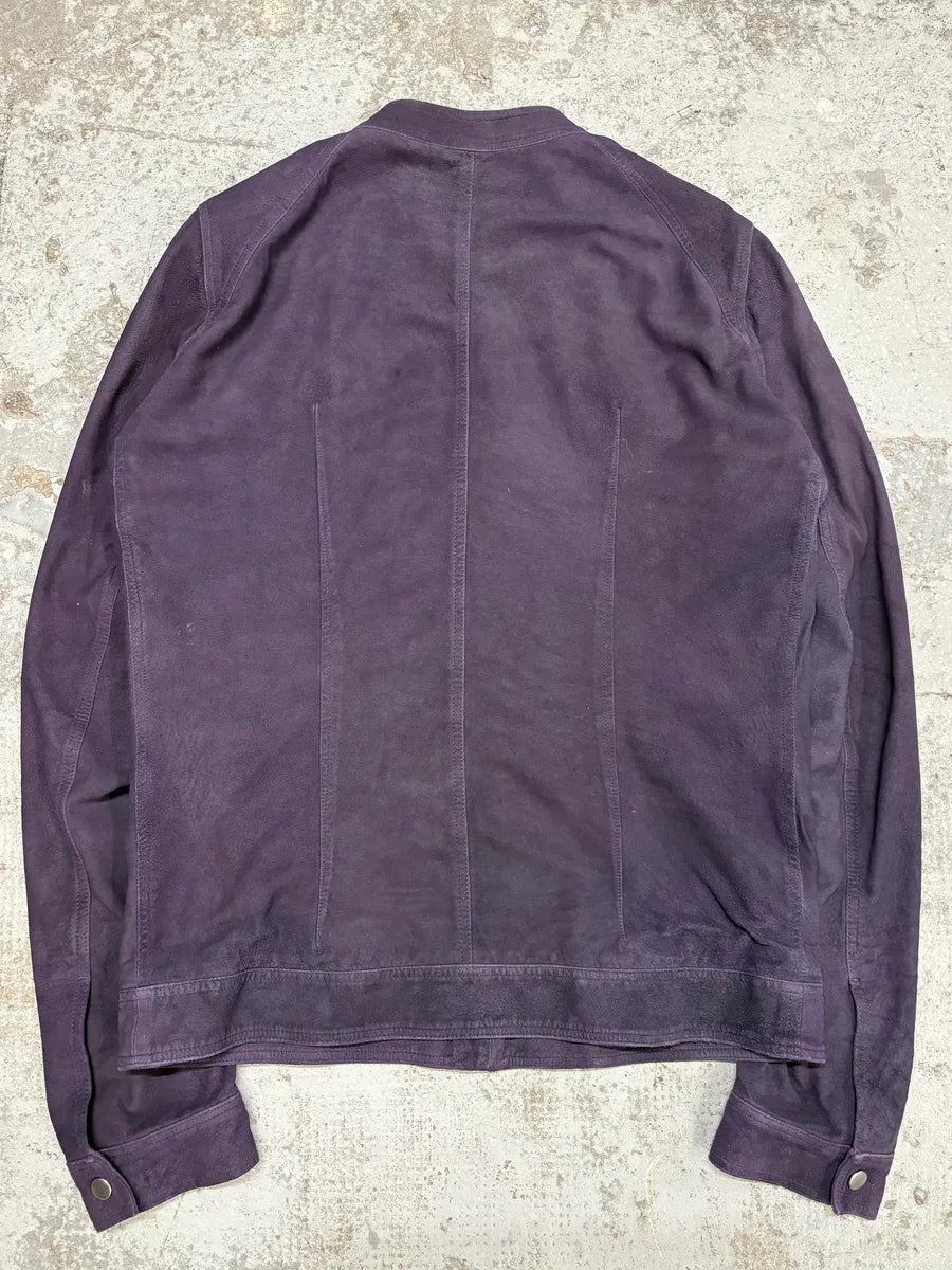 Rick Owens Purple Suede Leather Jacket GVQIjNB 6