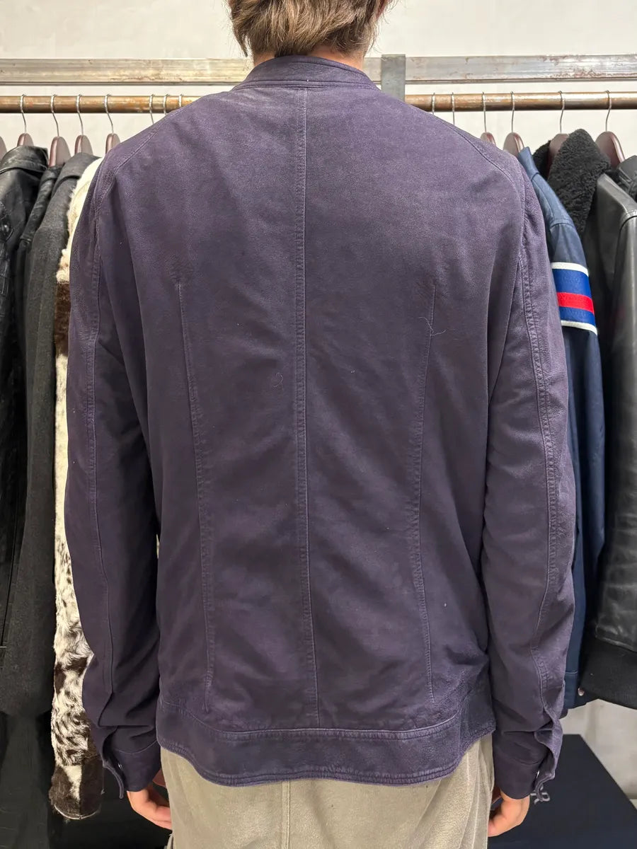 Rick Owens Purple Suede Leather Jacket GVQIjNB 2