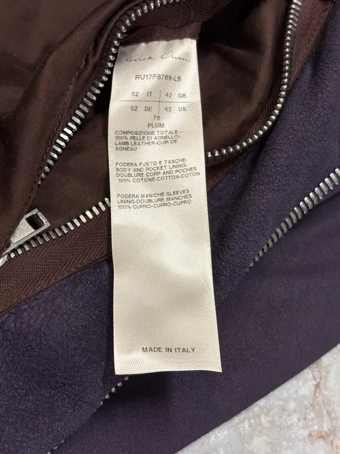 Rick Owens Purple Suede Leather Jacket GVQIjNB 8