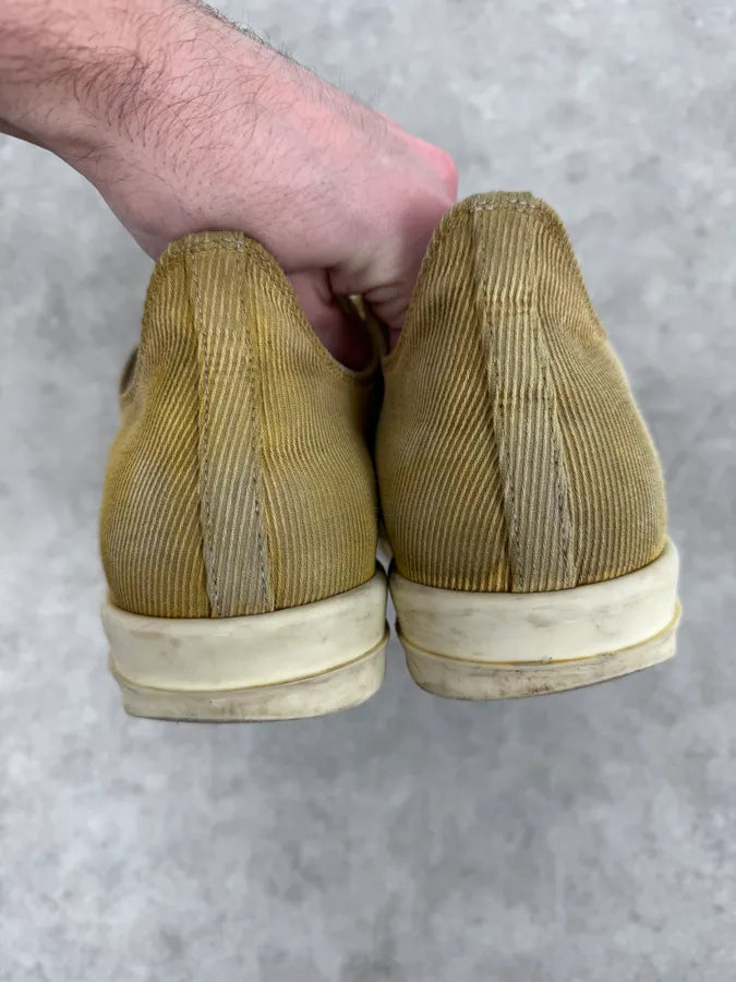 Rick Owens Ramones Yellow Low Corduroy Sneakers VRnChUQ 4