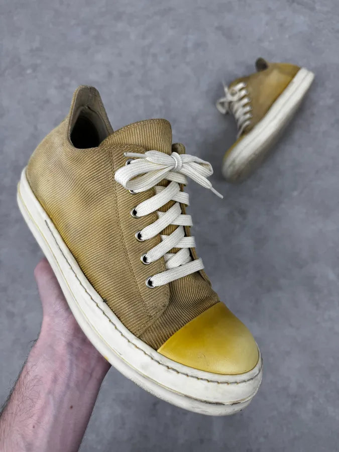 Rick Owens Ramones Yellow Low Corduroy Sneakers VRnChUQ 0