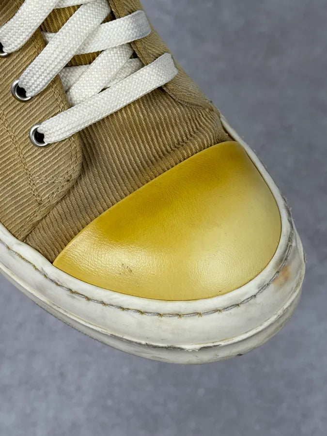 Rick Owens Ramones Yellow Low Corduroy Sneakers VRnChUQ 3