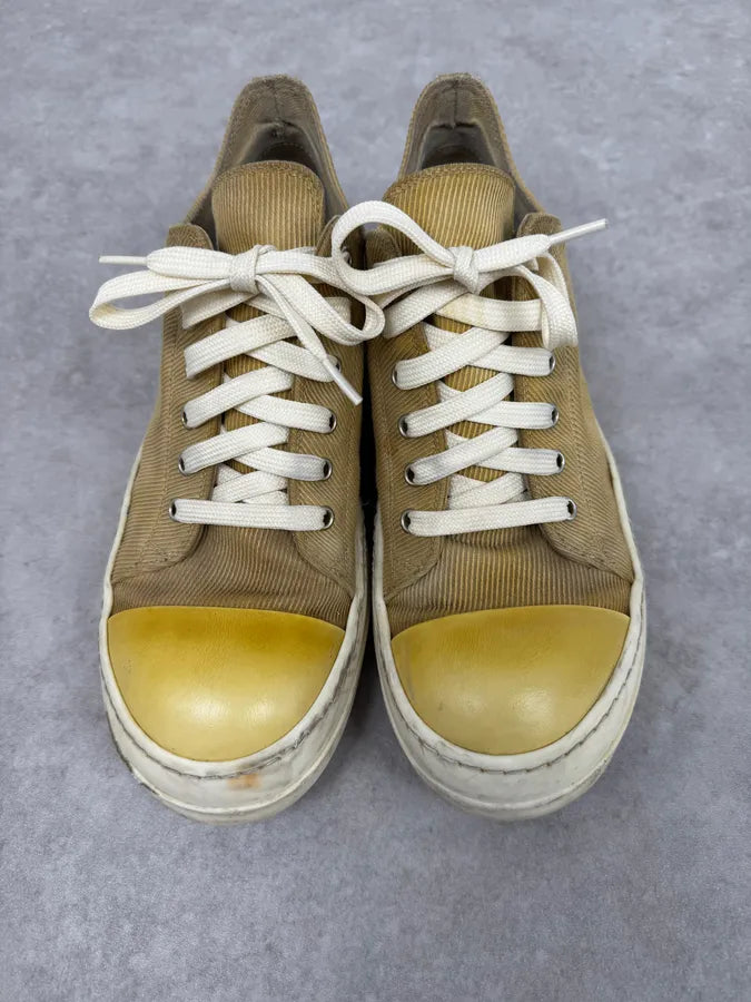 Rick Owens Ramones Yellow Low Corduroy Sneakers VRnChUQ 2