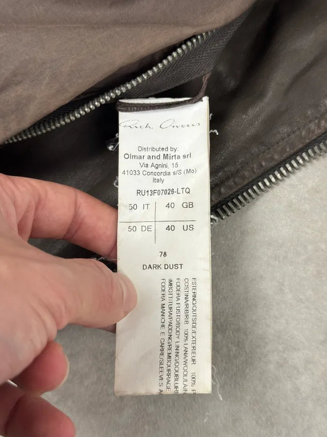 Rick Owens Scuba Asymmetrical Brown Leather Hooded Jacket KqNypaV 13