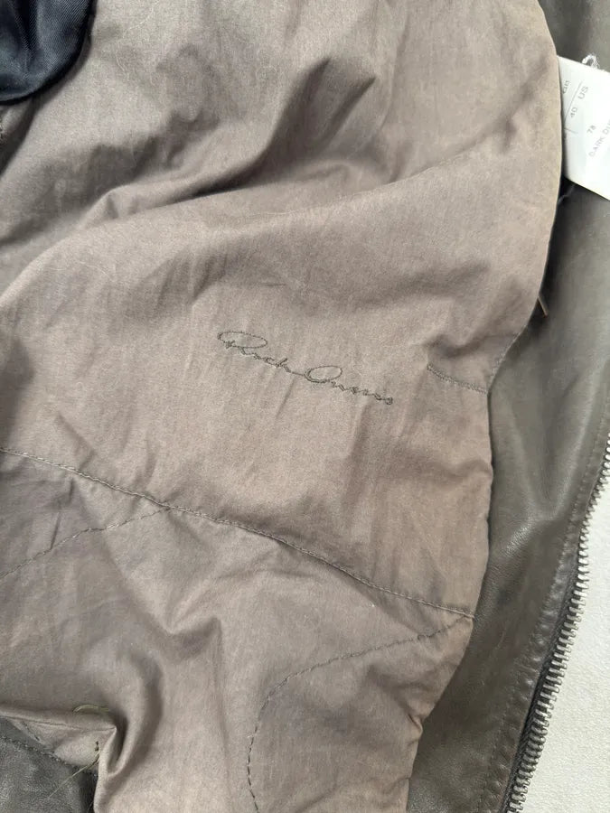 Rick Owens Scuba Asymmetrical Brown Leather Hooded Jacket KqNypaV 14