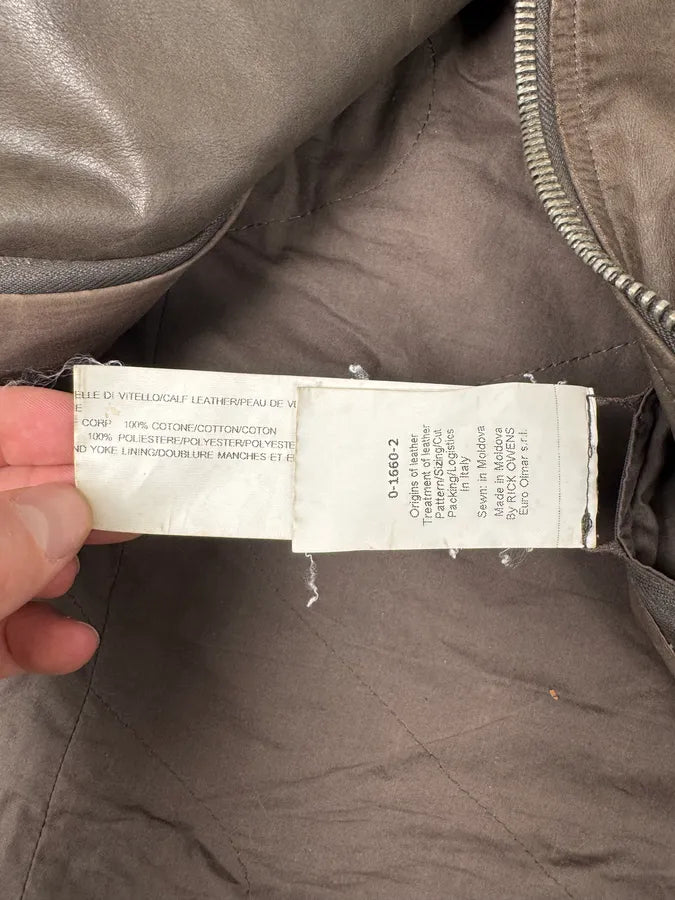 Rick Owens Scuba Asymmetrical Brown Leather Hooded Jacket KqNypaV 9