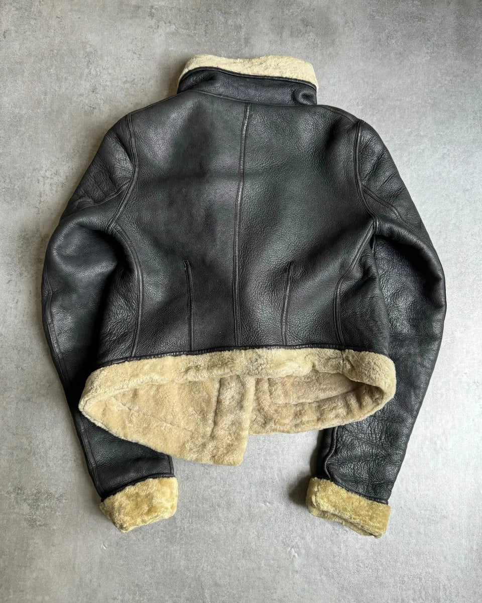 Rick Owens Shearling Asymmetrical Leather Jacket RGOQCSu 2