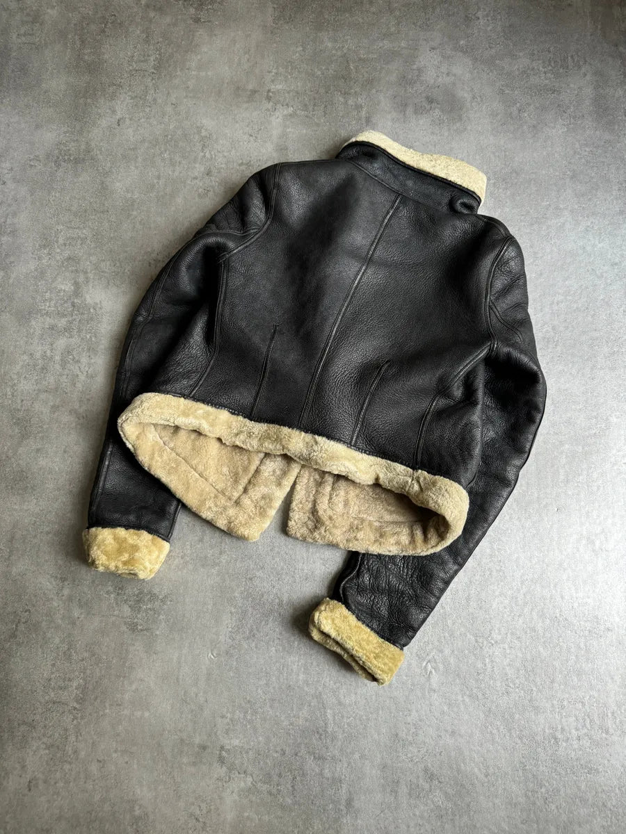 Rick Owens Shearling Asymmetrical Leather Jacket RGOQCSu 4