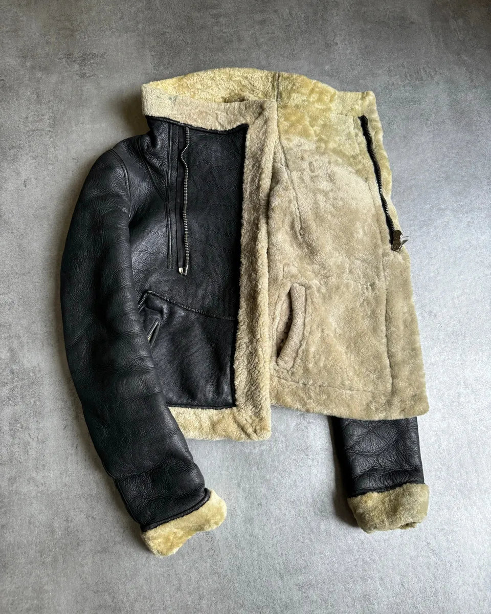 Rick Owens Shearling Asymmetrical Leather Jacket RGOQCSu 8