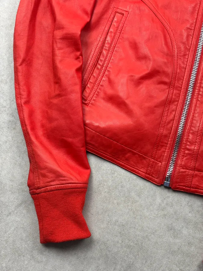 SS2017 Rick Owens Walrus Lamb Intarsia Riders Leather Jacket  ZFrnxaO 7