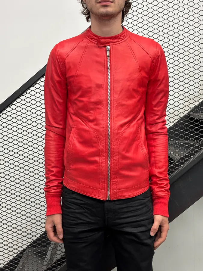 SS2017 Rick Owens Walrus Lamb Intarsia Riders Leather Jacket  ZFrnxaO 1