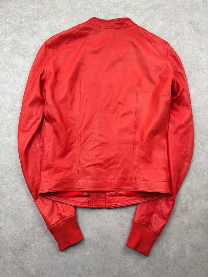 SS2017 Rick Owens Walrus Lamb Intarsia Riders Leather Jacket  ZFrnxaO 4