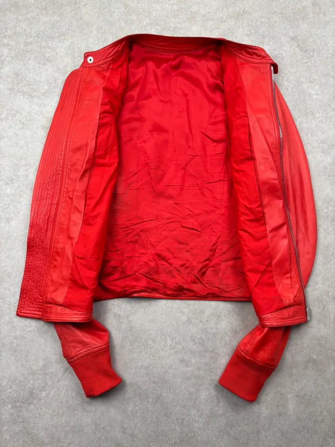 SS2017 Rick Owens Walrus Lamb Intarsia Riders Leather Jacket  ZFrnxaO 6