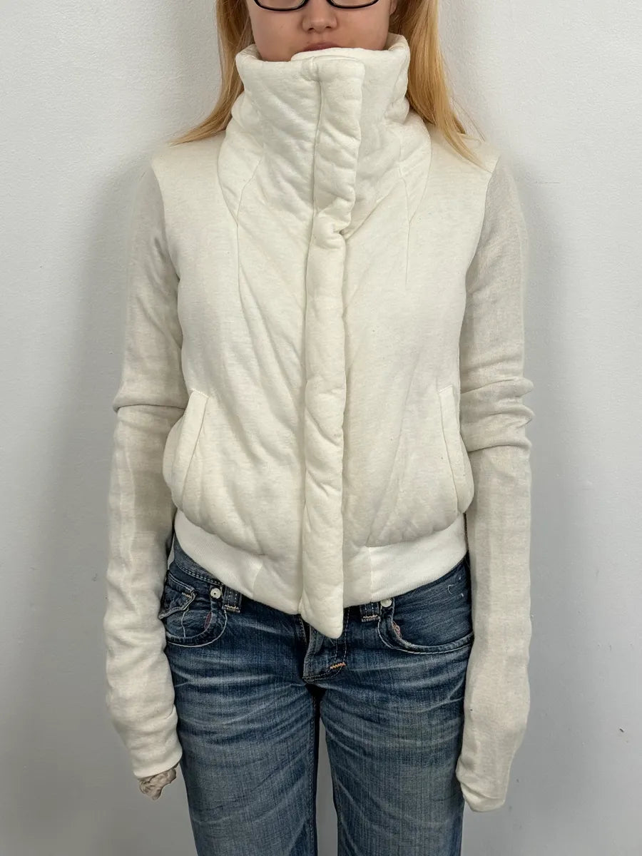 Rick Owens Uues White Hybrid Bomber Jacket SjqyjFt 1