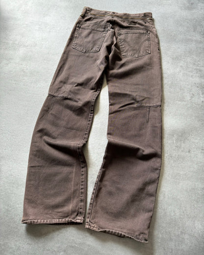AW2003 Dolce & Gabbana Brown Zipped Pants (M) - 4