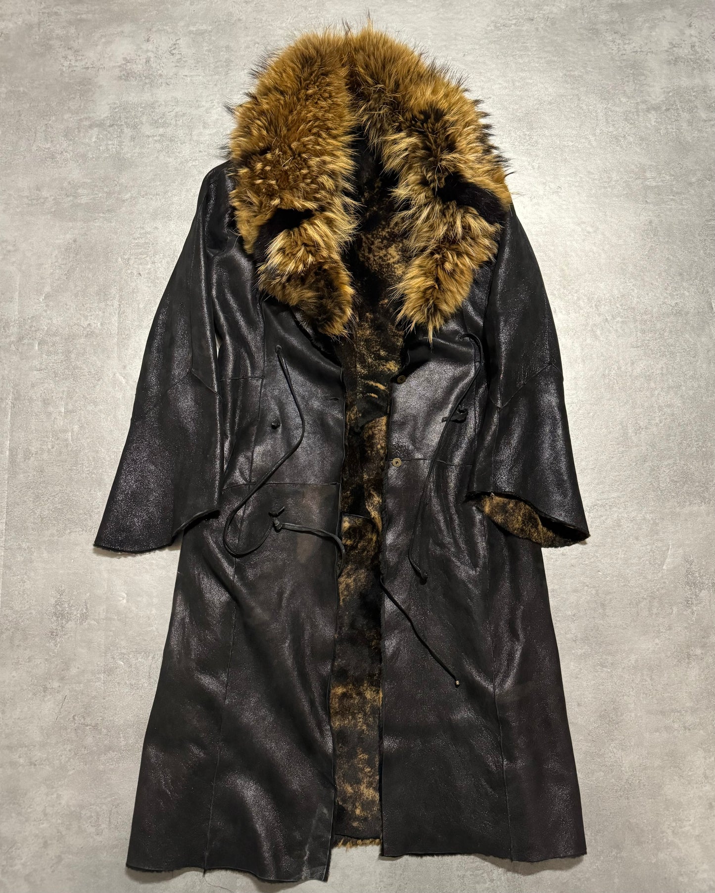 FW1998 Roberto Cavalli Premium Leather Trench Reversible Fur Royal Coat (undefined) - 12