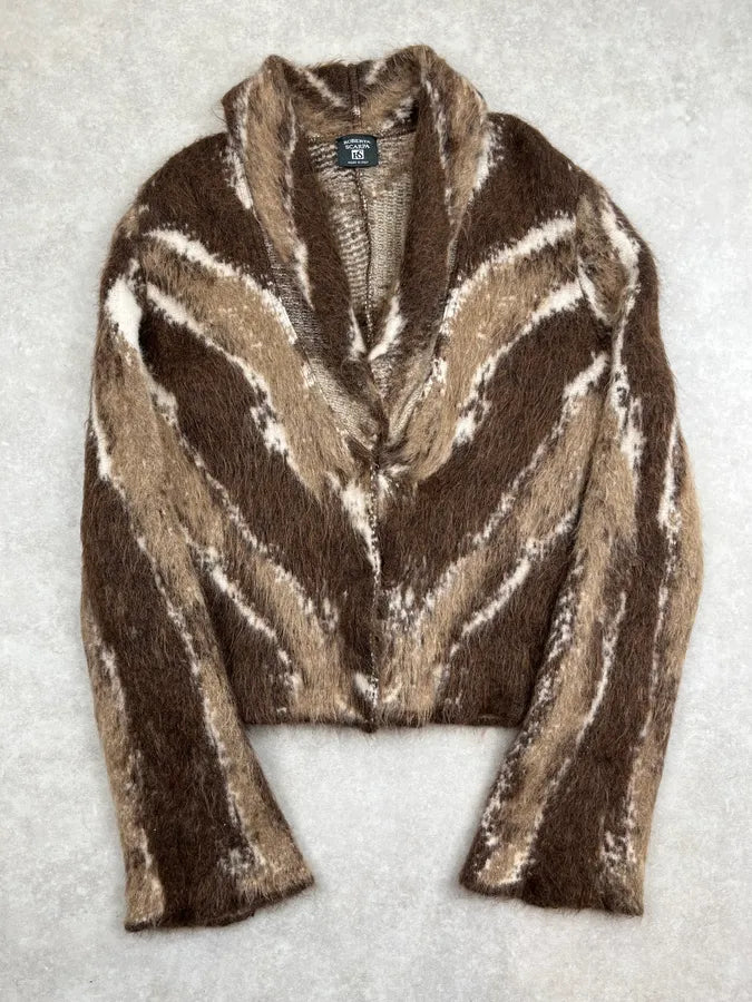 Roberta Scarpa Brown Wool Chevron Cardigan ZBaaTUW 0