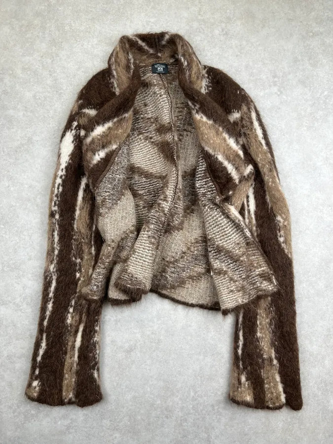 Roberta Scarpa Brown Wool Chevron Cardigan ZBaaTUW 3