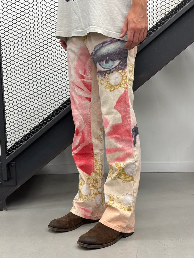 SS2001 Roberto Cavalli Faded Pink Floral Desi Princess Pants IpqOqqV 2