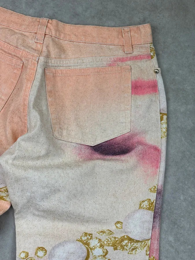 SS2001 Roberto Cavalli Faded Pink Floral Desi Princess Pants IpqOqqV 7