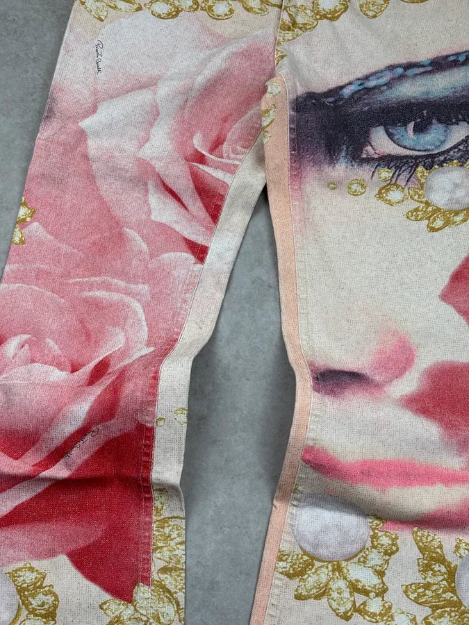 SS2001 Roberto Cavalli Faded Pink Floral Desi Princess Pants IpqOqqV 8