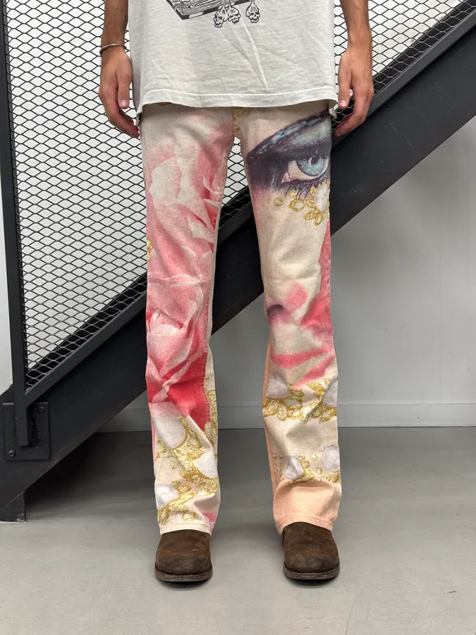 SS2001 Roberto Cavalli Faded Pink Floral Desi Princess Pants IpqOqqV 1