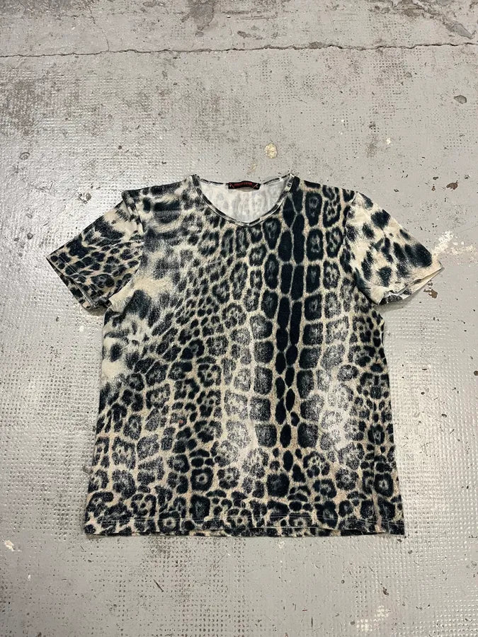 Roberto Cavalli Faded Beige Leopard Print T-Shirt HvrKIeB 0