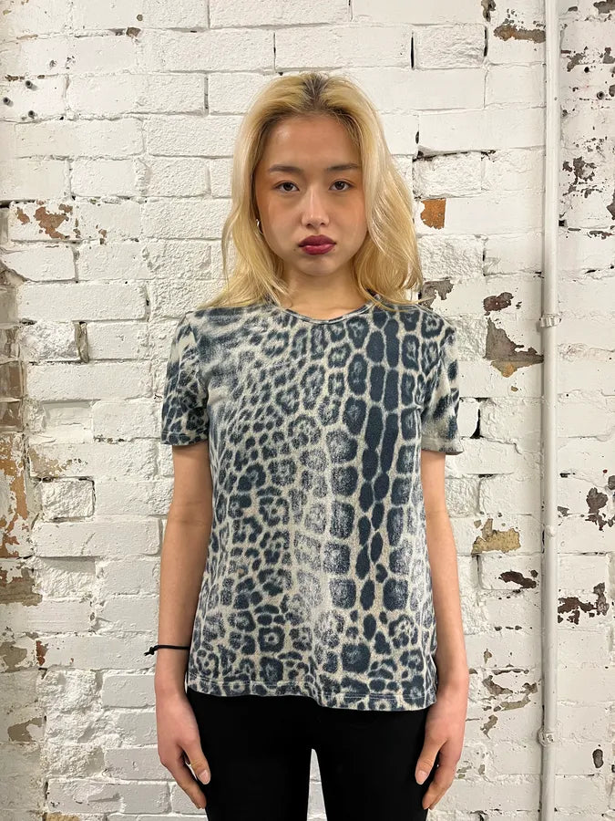 Roberto Cavalli Faded Beige Leopard Print T-Shirt HvrKIeB 1