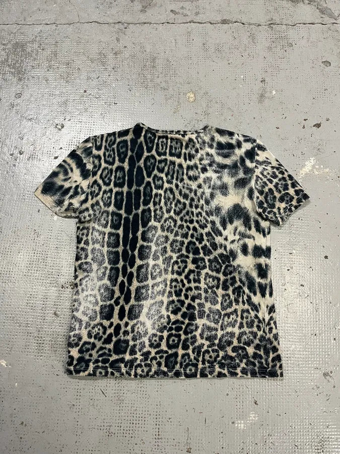 Roberto Cavalli Faded Beige Leopard Print T-Shirt HvrKIeB 5