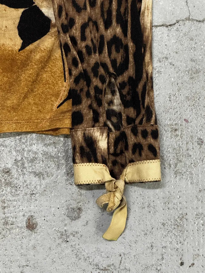 Roberto Cavalli Beige Brown Floral Leopard Cardigan aMTihsU 7
