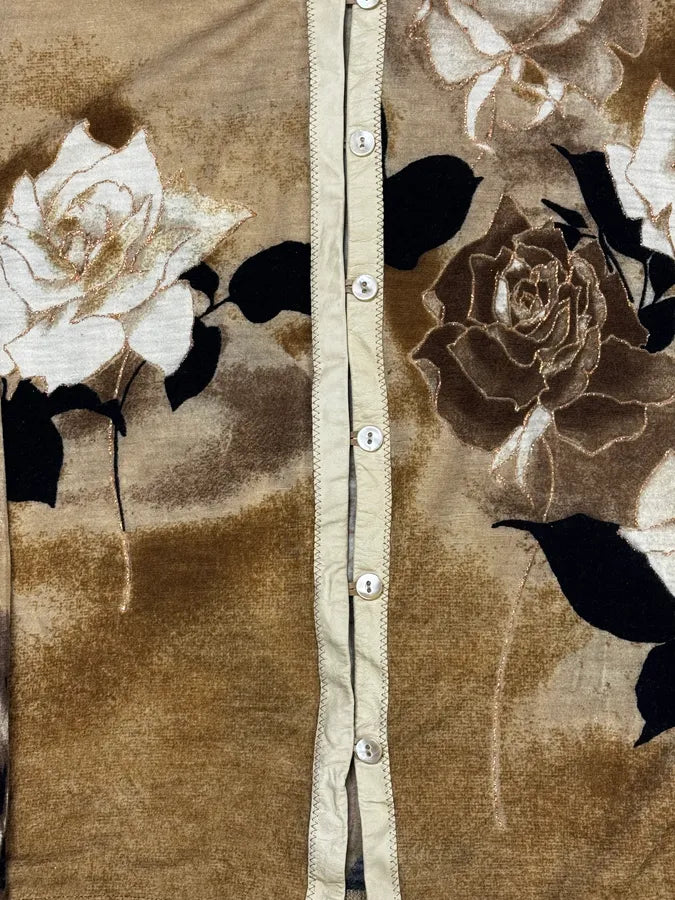 Roberto Cavalli Beige Brown Floral Leopard Cardigan aMTihsU 8