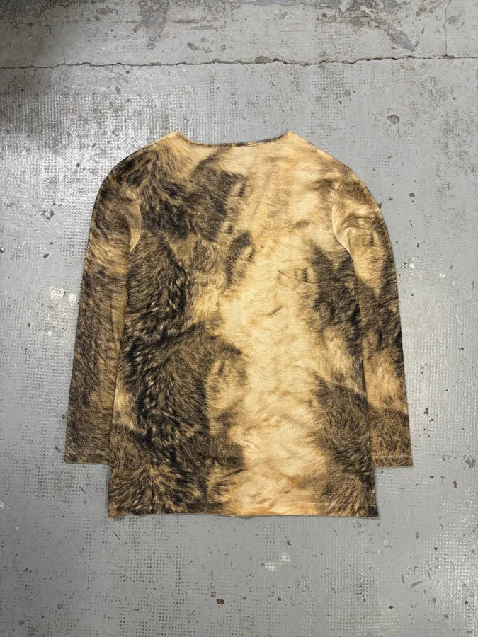 AW1999 Roberto Cavalli Beige Fur Effect Cardigan  mUqbtpj 6