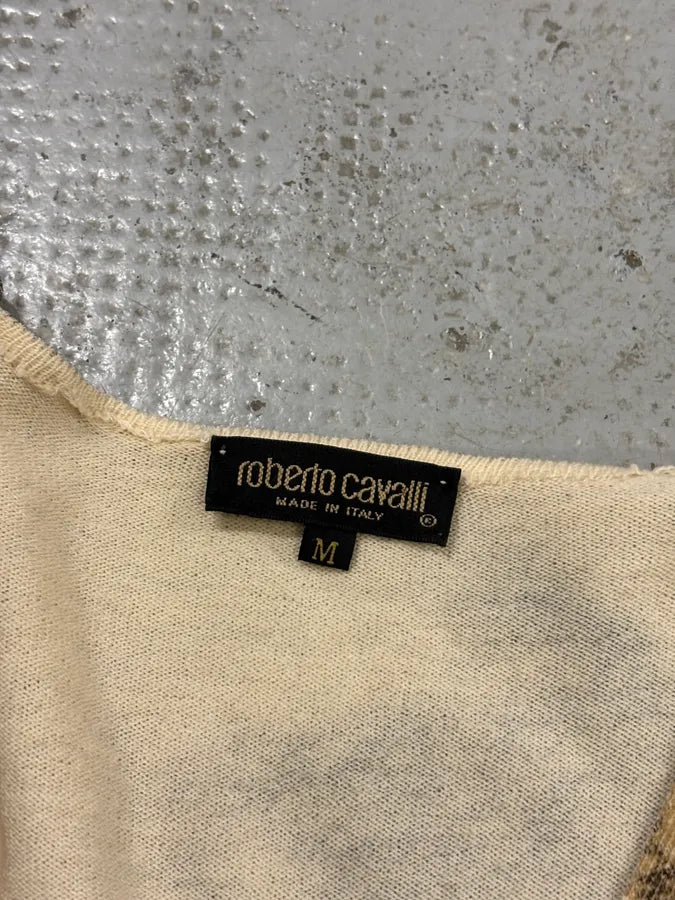 AW1999 Roberto Cavalli Beige Fur Effect Cardigan  mUqbtpj 4