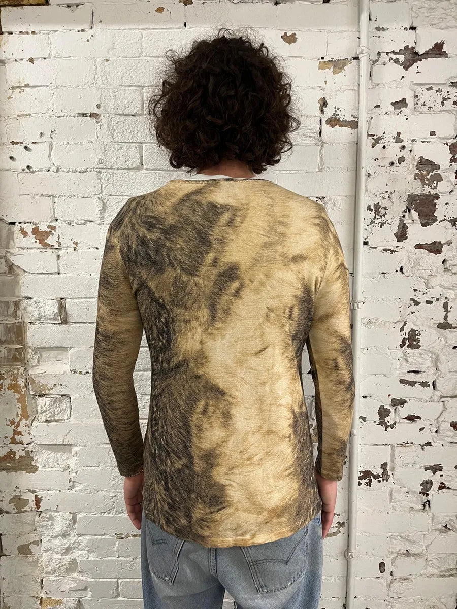 AW1999 Roberto Cavalli Beige Fur Effect Cardigan  mUqbtpj 2