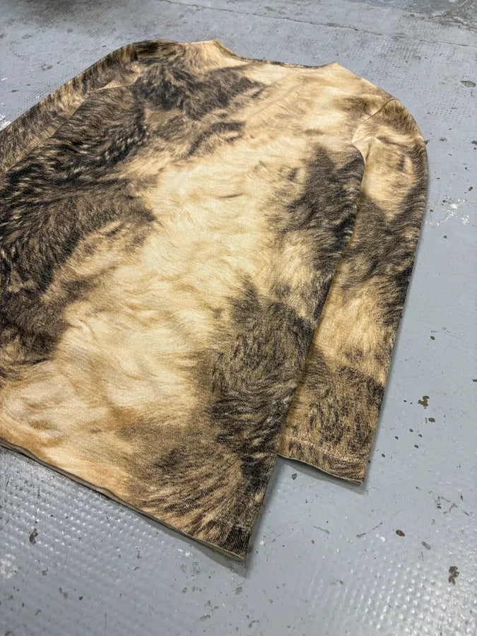 AW1999 Roberto Cavalli Beige Fur Effect Cardigan  mUqbtpj 7