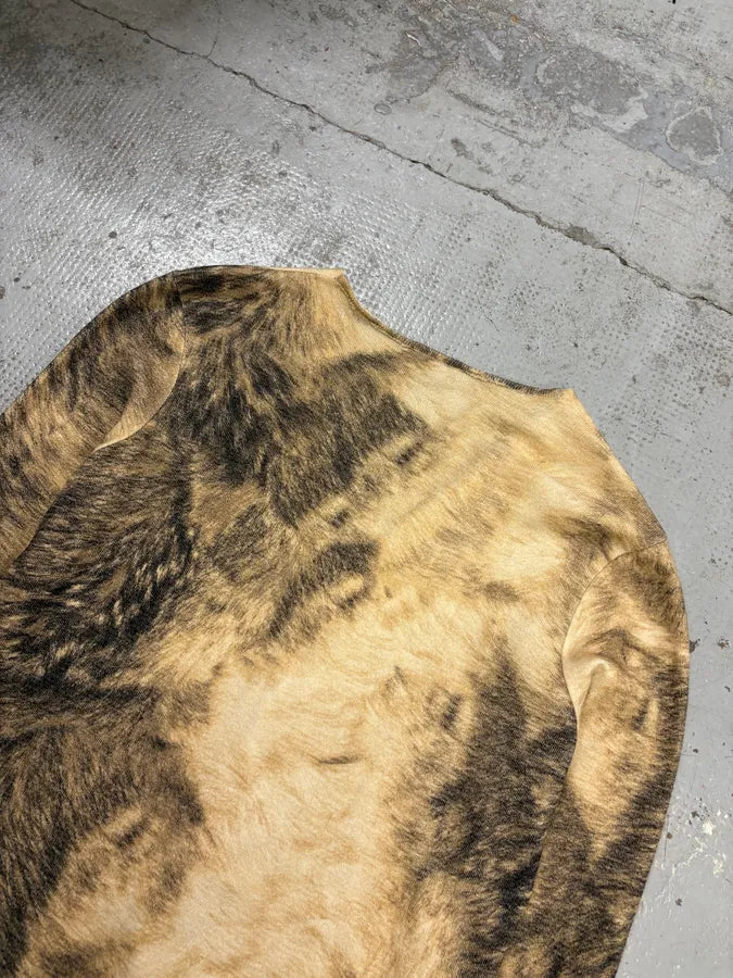 AW1999 Roberto Cavalli Beige Fur Effect Cardigan  mUqbtpj 5
