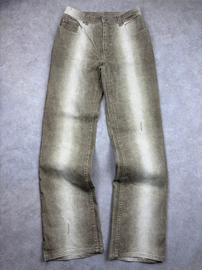 SS2002 Roberto Cavalli Beige Sand Gradient Pants AxAUIRq 0