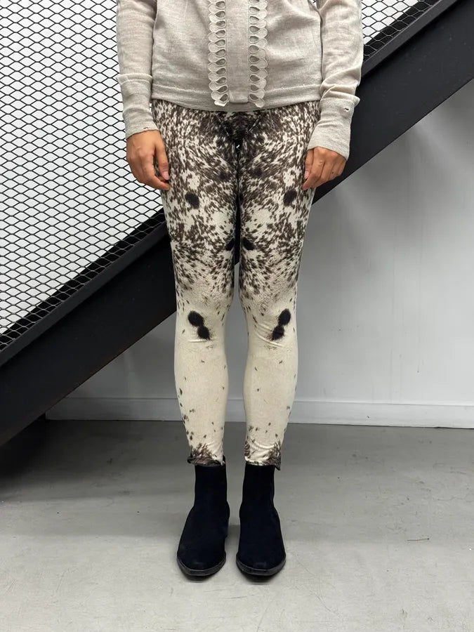AW1999 Roberto Cavalli Re-Issue Beige Cow Fury Movement Leggings lGHhCZT 2