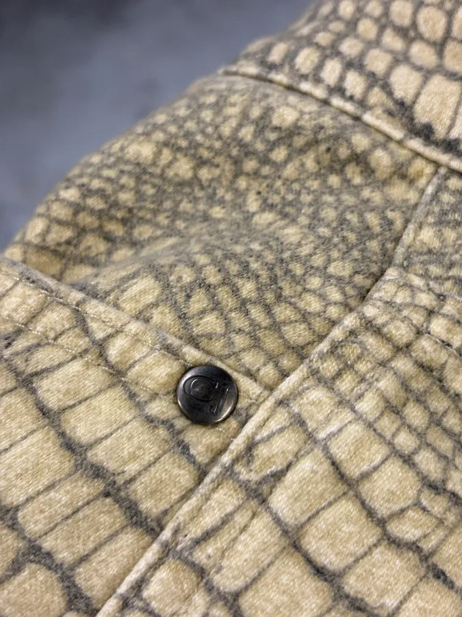 2000s Cavalli Beige Crocodile Effect Pants pUVcShR 8