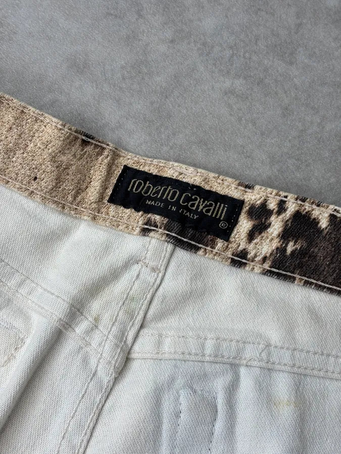 AW1999 Roberto Cavalli Beige & Brown Sequin Animal Fury Pants LFtwSMd 11