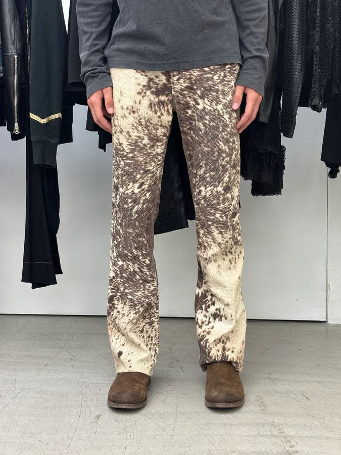 AW1999 Roberto Cavalli Beige & Brown Sequin Animal Fury Pants LFtwSMd 1